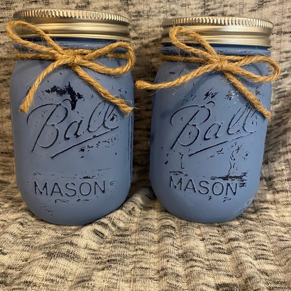 Rustic Distressed Mason Jar Set - Picture 2 of 4